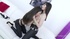 Pale, tatted-up brunette with bangs fucked next to her GF