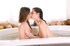 green nailed brunette and