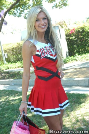 Beautiful blonde cheerleader wearing sexy, red uniform gets fucked by her professor - XXXonXXX - Pic 1