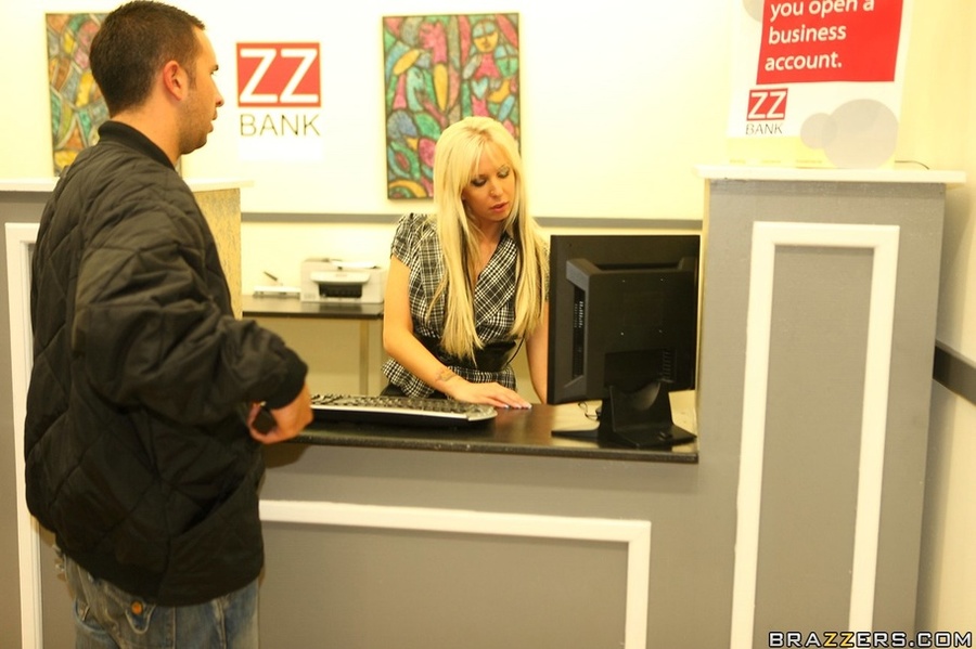 Masked vigilante blonde with long legs fucked at the bank - XXXonXXX - Pic 5