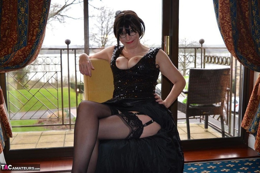 Slutty milf takes off her dress to show her pussy to the camera - XXXonXXX - Pic 9