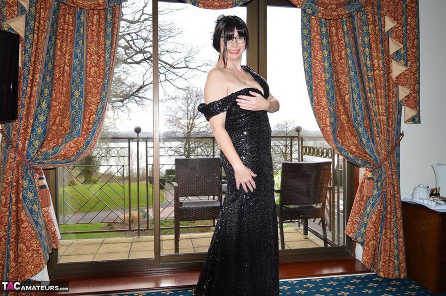 Slutty milf takes off her dress to show her pussy to the camera - XXXonXXX - Pic 13