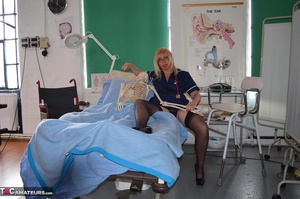 Lusty blonde cougar poses in lingerie and spreads her legs while in hospital bed - XXXonXXX - Pic 5