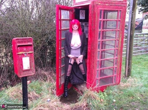 Redhead British slut takes off her clothes in nature to show her large tits - XXXonXXX - Pic 2
