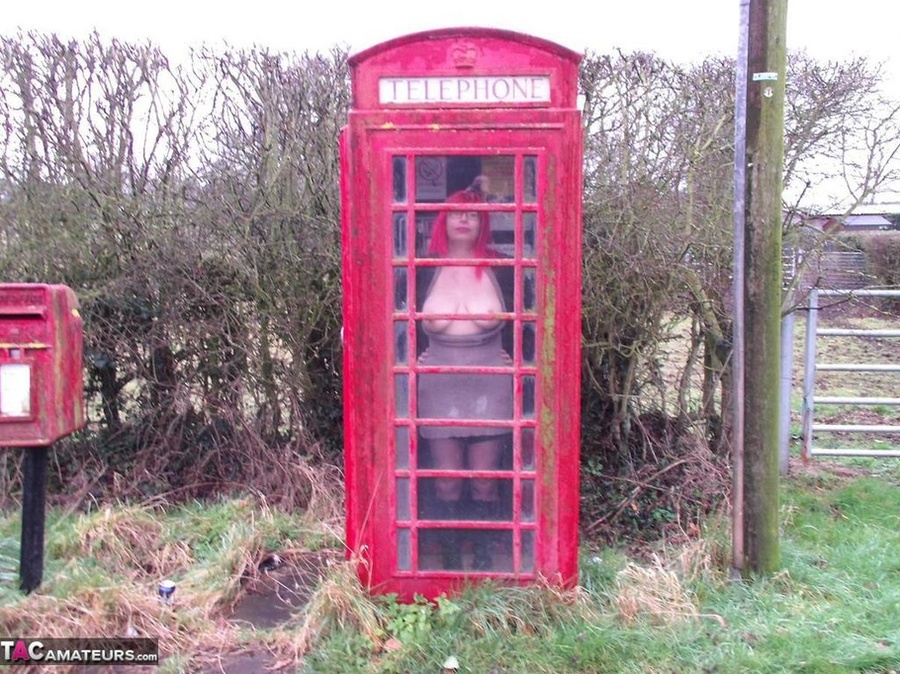 Redhead British slut takes off her clothes in nature to show her large tits - XXXonXXX - Pic 3