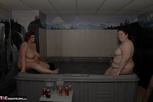 Two big breasted BBWs are sharing a hot bath together while being filmed - XXXonXXX - Pic 19