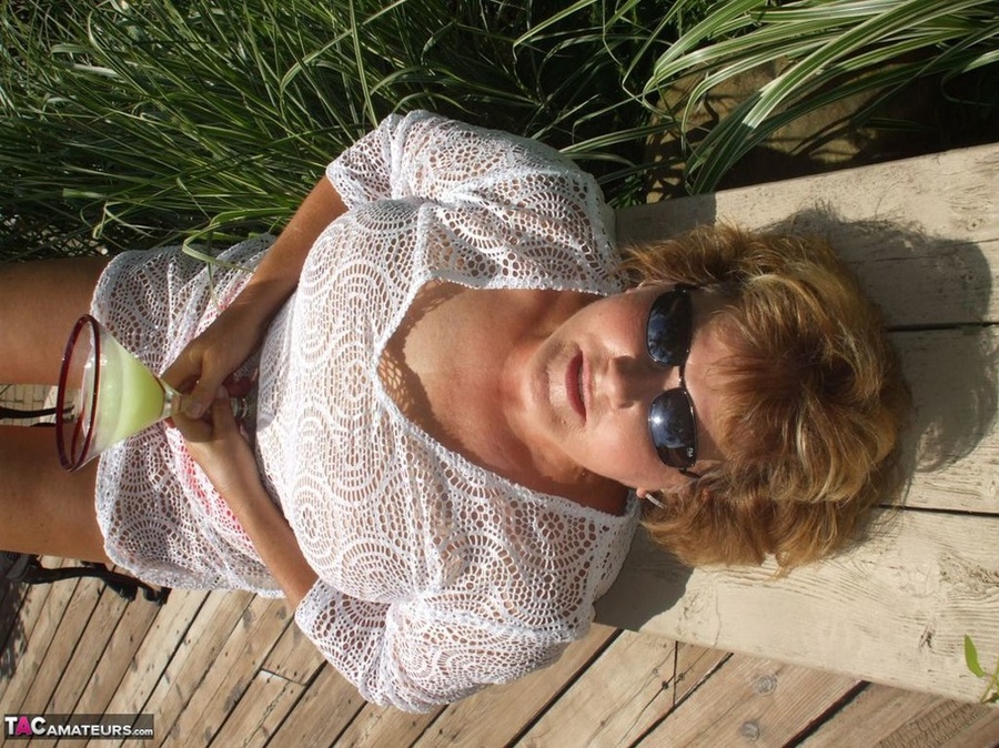 Horny granny is teasing with her saggy tits and her massive ass - XXXonXXX - Pic 5