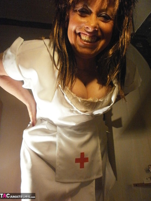 Stunning blonde nurse shows her gaping cunt to the camera and her nice tits - XXXonXXX - Pic 3