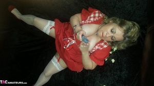 Big titted blonde bitch is using a sex toy on her unshaved fanni - XXXonXXX - Pic 10