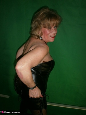 Big titted blonde milf is wearing sexy dark lingerie while masturbating - XXXonXXX - Pic 6