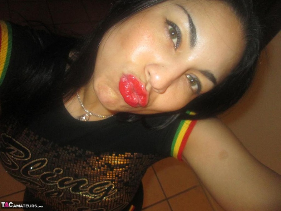 Alluring Latin vixen shows her amazing ass to the camera and plays with massive breasts - XXXonXXX - Pic 4