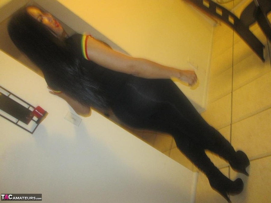 Alluring Latin vixen shows her amazing ass to the camera and plays with massive breasts - XXXonXXX - Pic 6