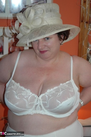 Fat bimbo is posing in sexy lingerie which makes her large tits look nice - XXXonXXX - Pic 14