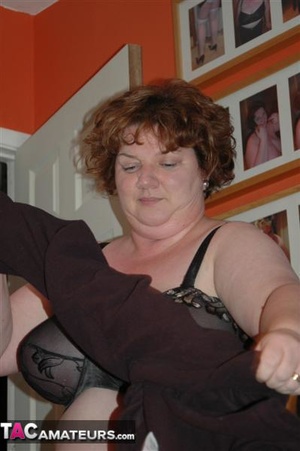Big breasted fatty shows her massive natural bazookas to the camera - Picture 19