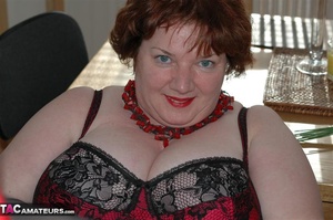 BBW poses in sexy underwear which makes her massive tits look even bigger - Picture 18