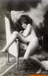 This black and white footage shows a meaty slut posing completely naked
