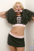 blonde cheerleader shows some