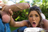 Chubby brunette with big butt anally fucked outdoors by a giant dick