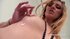 Sexy small tits brunette pleasures herself with big black dildo and then
