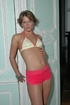 short-haired blonde yellow bra