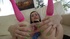 petite brunette pink fishnet