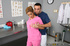Insanely hot latina nurse in pink fucks hard and cums hard