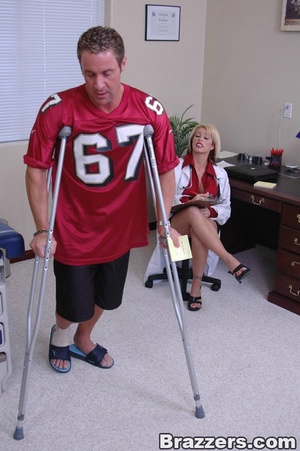 Naughty blonde doctor teases and fucks an injured football star - Picture 3