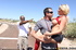 hot blonde track star
