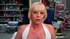 Blonde grandma with huge melons exposing her pierced nipples and blowing