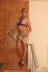 see-through top blonde transsexual