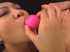 Purple fishnet Asian gets her ass rimmed and fucked