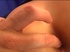 Blonde with bangs has her asshole drilled on a couch