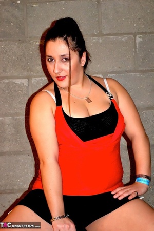 Gorgeous plomper peels off her red shirt and black skirt and pose her chubby body in different positions wearing her black lingerie and high heels before she pulls down her panty and expose her huge breasts and juicy pussy. - XXXonXXX - Pic 4