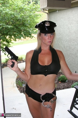 Smoking hot police officer teases with h - XXX Dessert - Picture 1