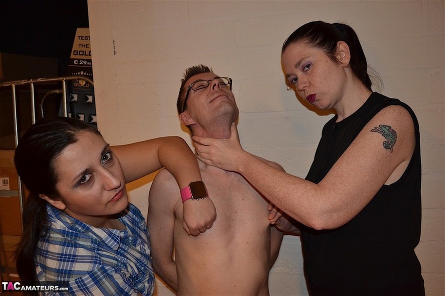 Horny MILFs in blue and white shirt, jeans  - XXX Dessert - Picture 19