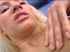young blonde lying blue