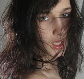 Skinny brunette with tiny tits sheds her outfit and exposing her hairy