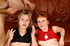 blonde and redhead black