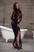 Ebony bombshell sheds elegant attire before she is dicked hard in the