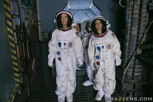 Sexy female astronauts share a large dick and enjoy their FFM threeway fuck. - XXXonXXX - Pic 10