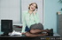 Lady is eaten out at her desk at work before she and a fella fuck in front