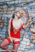 foxy blonde teases with