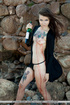gorgeous babe black coat