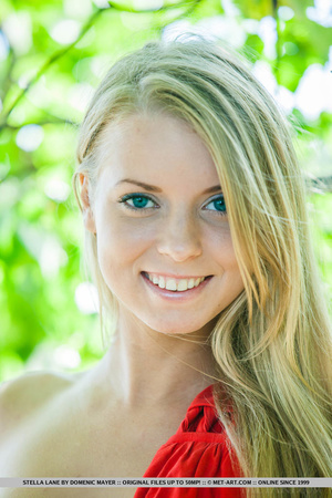Blue eyed blonde in red dress and no pan - XXX Dessert - Picture 18