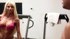 Petite blonde working out in the gym gets her pussy exercised with a cock - XXXonXXX - Pic 1