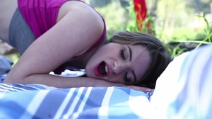 Gorgeous slender bitch is camping outside with her friend where the fun begins - Picture 10