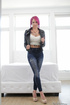 pink haired and tatted