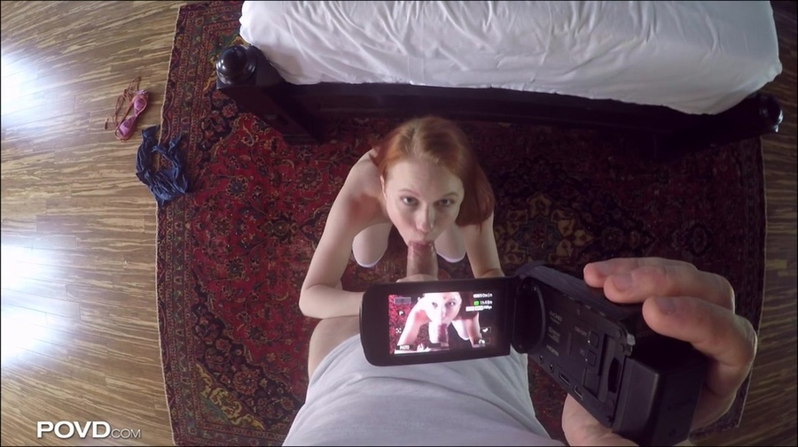Redhead slut is wearing white stocking whil - XXX Dessert - Picture 6