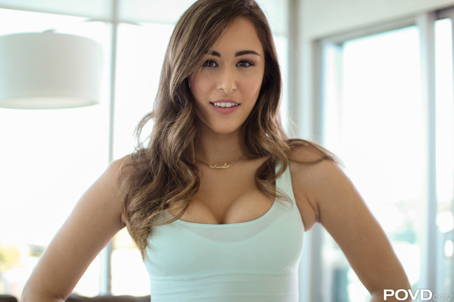 Lassie with beautiful face and huge natural tits is seen enjoying a hot cock ride - XXXonXXX - Pic 1