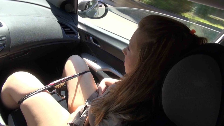 Couple driving a car through the busy streets, when the bitch decided to undress her date - XXXonXXX - Pic 7